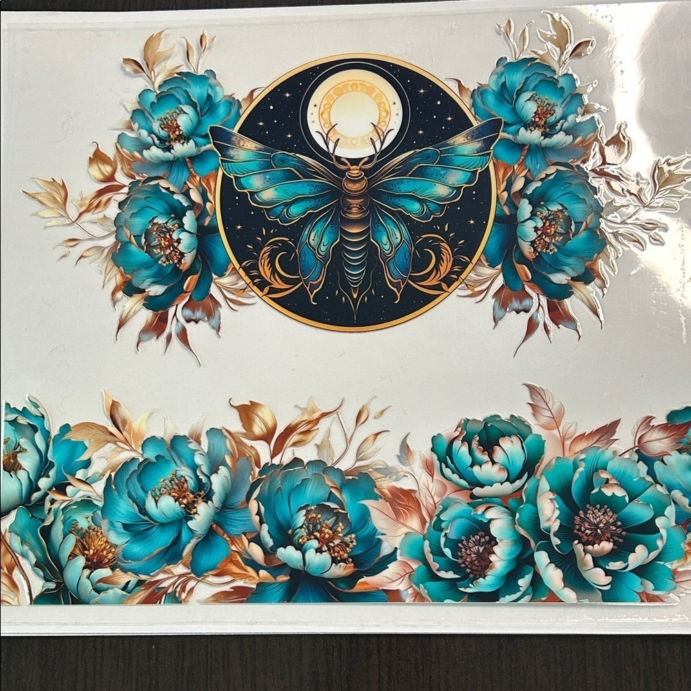 Floral Midnight Moth Cup Decal F1